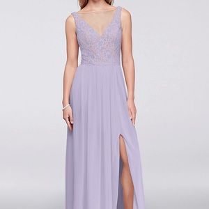 David’s Bridal Lilac Bridesmaid Dress
